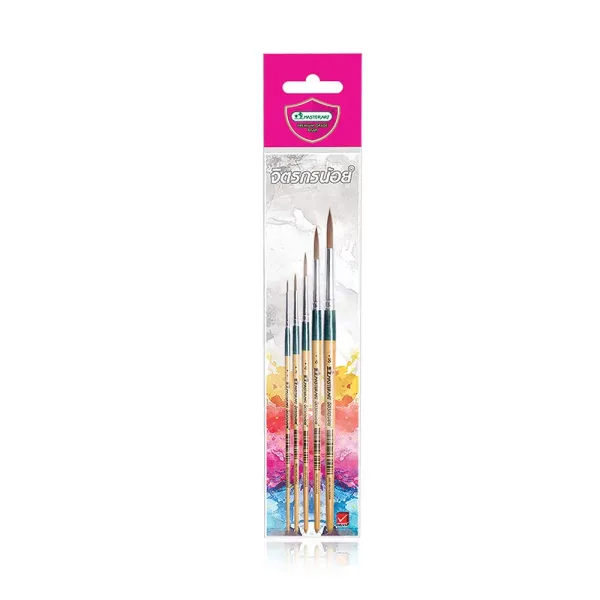 Synthetic Fiber Brush Set, sizes 0, 2, 4, 6, 8