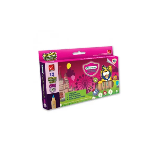 Coloured Pencils 12 pcs Jumpo + sharpener