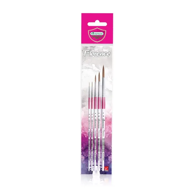Synthetic Fiber Brush Set, sizes 0, 2, 4, 6, 8