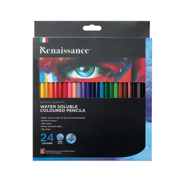 Water Soluble Coloured Pencils 24 pcs