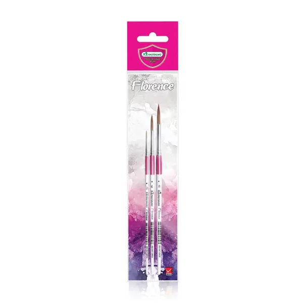 Synthetic Fiber Brush Set, sizes 2, 6, 8