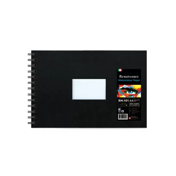 Watercolour Pad A4, Black Cover, 300 g