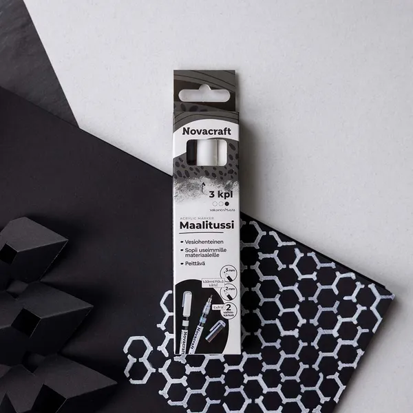 Acrylic Marker 3 pcs, Black and White