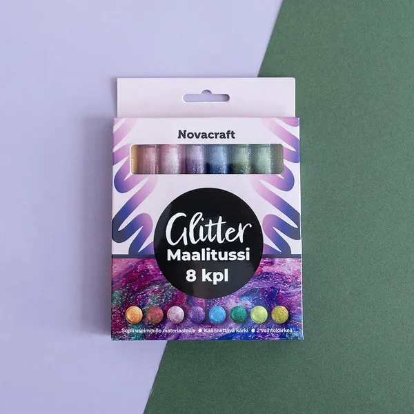 Maalitussi Glitter 8 kpl