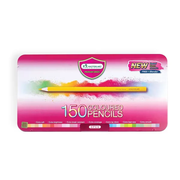 Coloured Pencils 150 pcs, Metal Box