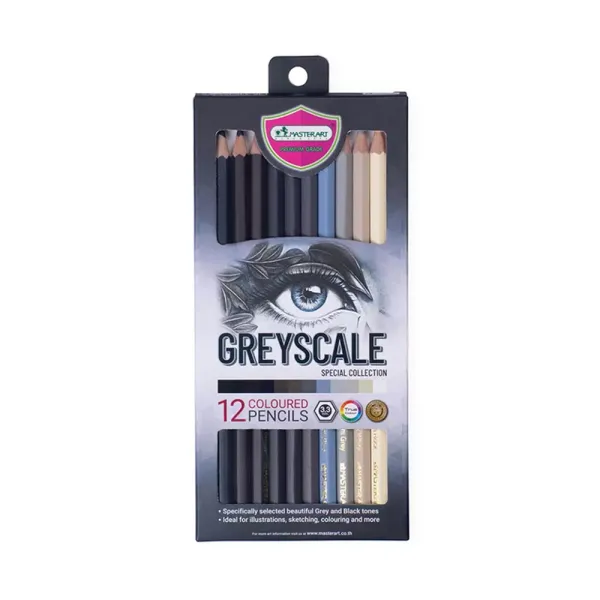 Coloured Pencils 12 pcs Greyscale