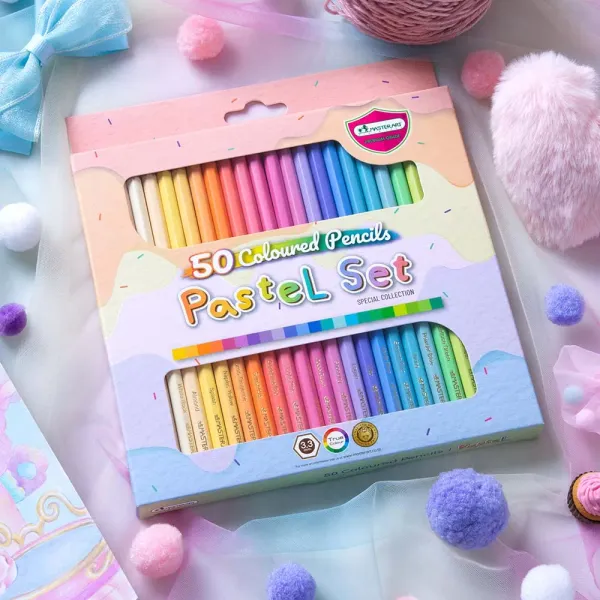Coloured Pencils 50 pcs Pastel Set