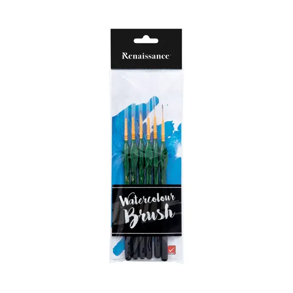 Synthetic Fiber Brush Set 6 pcs ergonomic