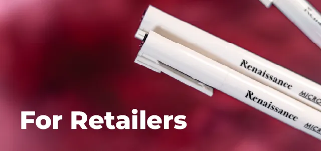 Image of fiber-tip pens with the text ‘For retailers’.