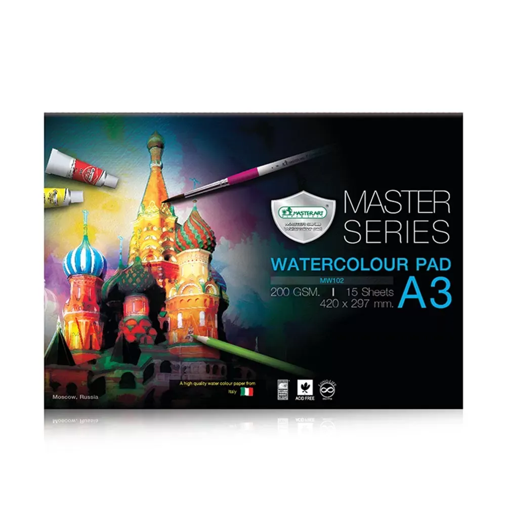 Sileäpintainen vesivärilehtiö A3, 200 g