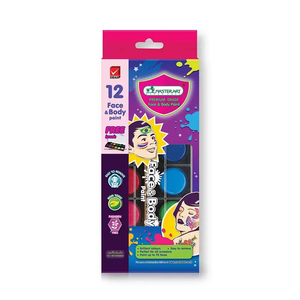 Kasvomaalisetti, 12 väriä