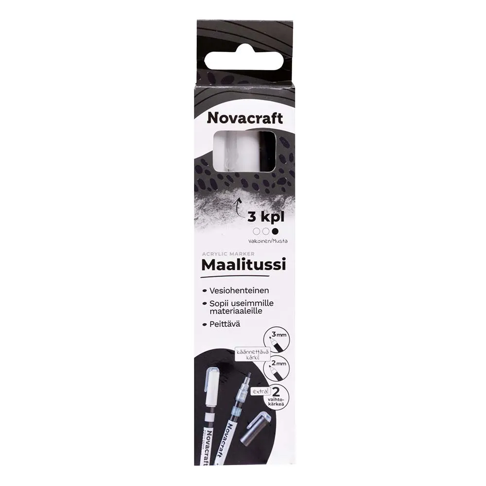 Maalitussi 3 kpl musta ja valkoinen