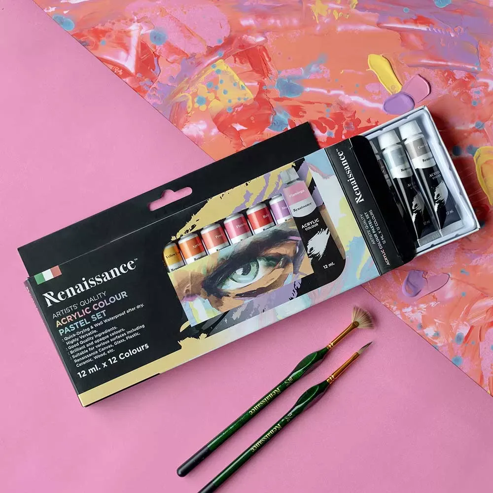 Akryylivärit 12 x 12 ml, pastellisävyt