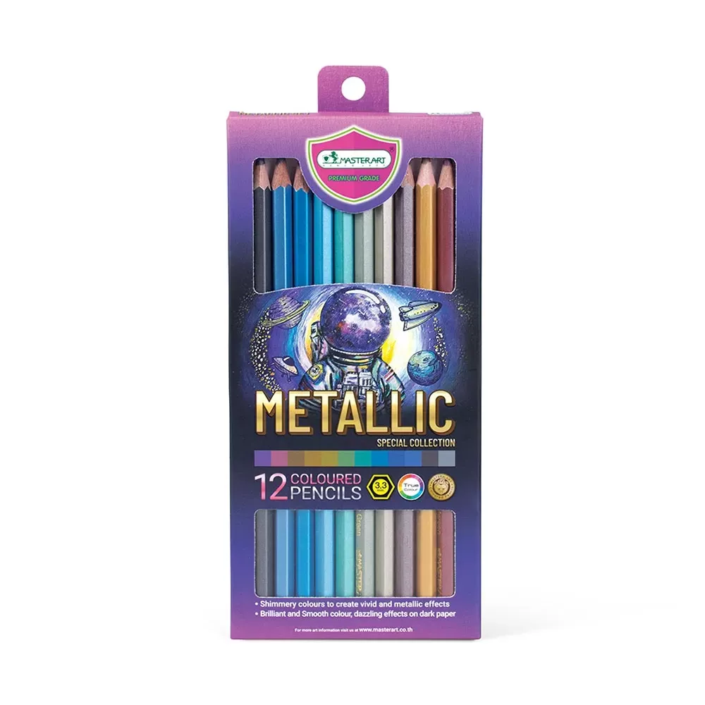 Värikynät 12 kpl, Metallic-sävyt