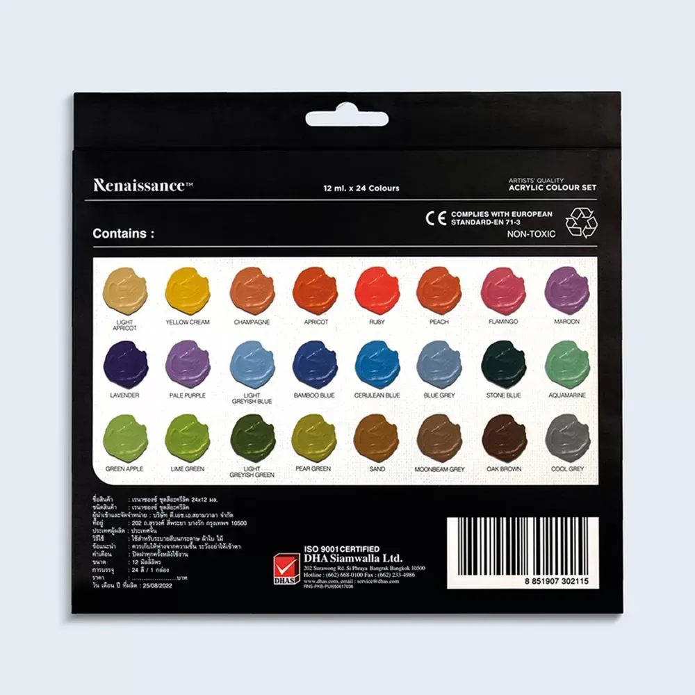 Akryylivärit 24 x 12 ml, pastellisävyt