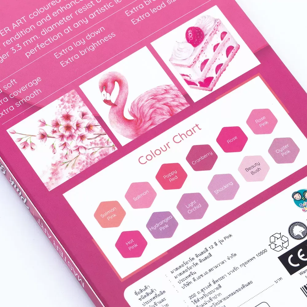 Värikynät 12 kpl, Pink