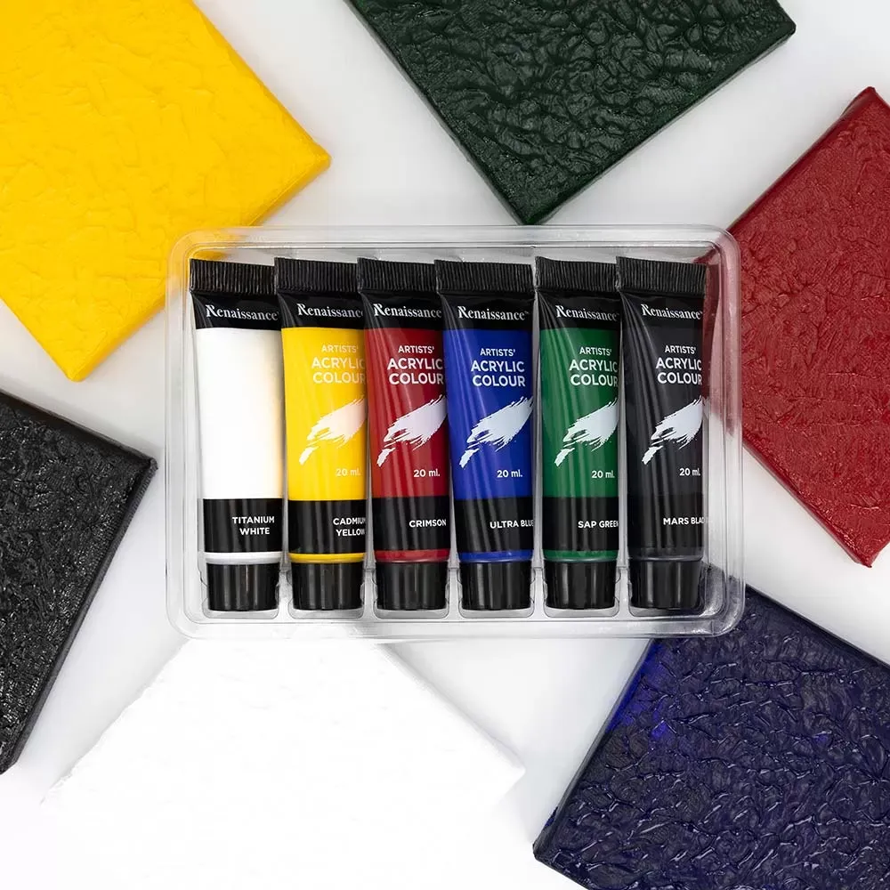 Akryylivärit 6 x 20 ml, perusvärit