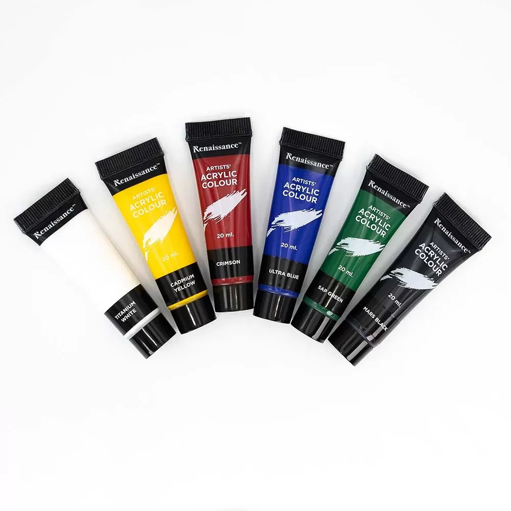 Akryylivärit 6 x 20 ml, perusvärit