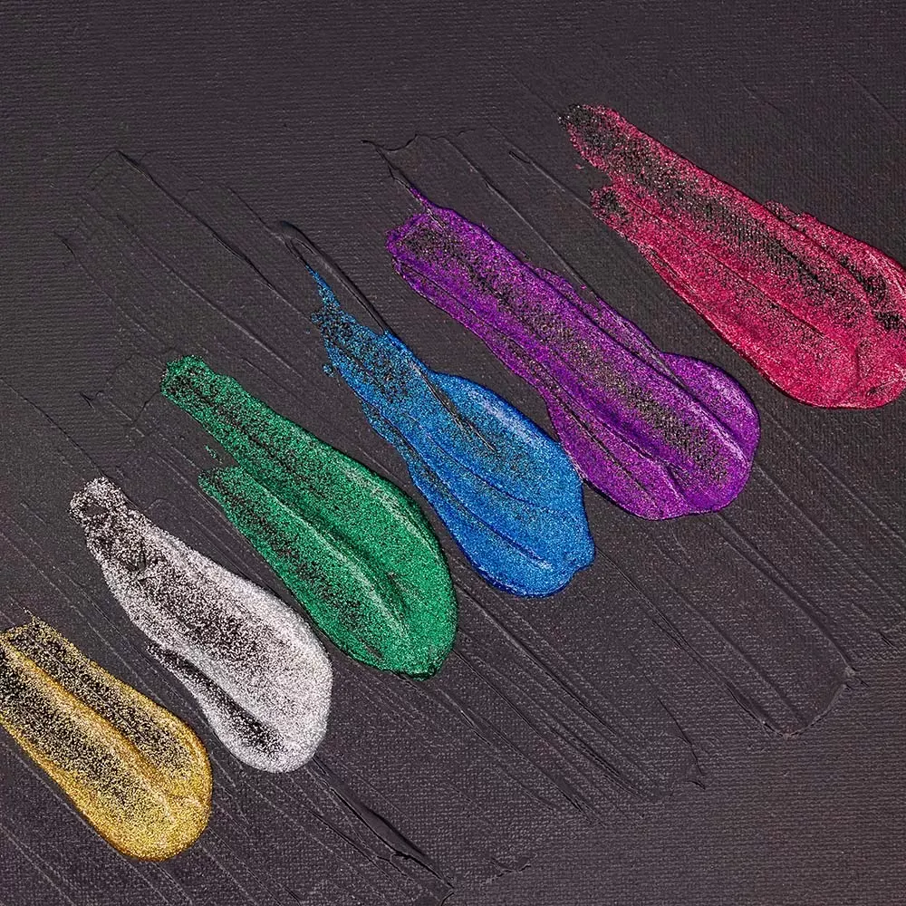 Akryylivärit 6 x 20 ml, glitter