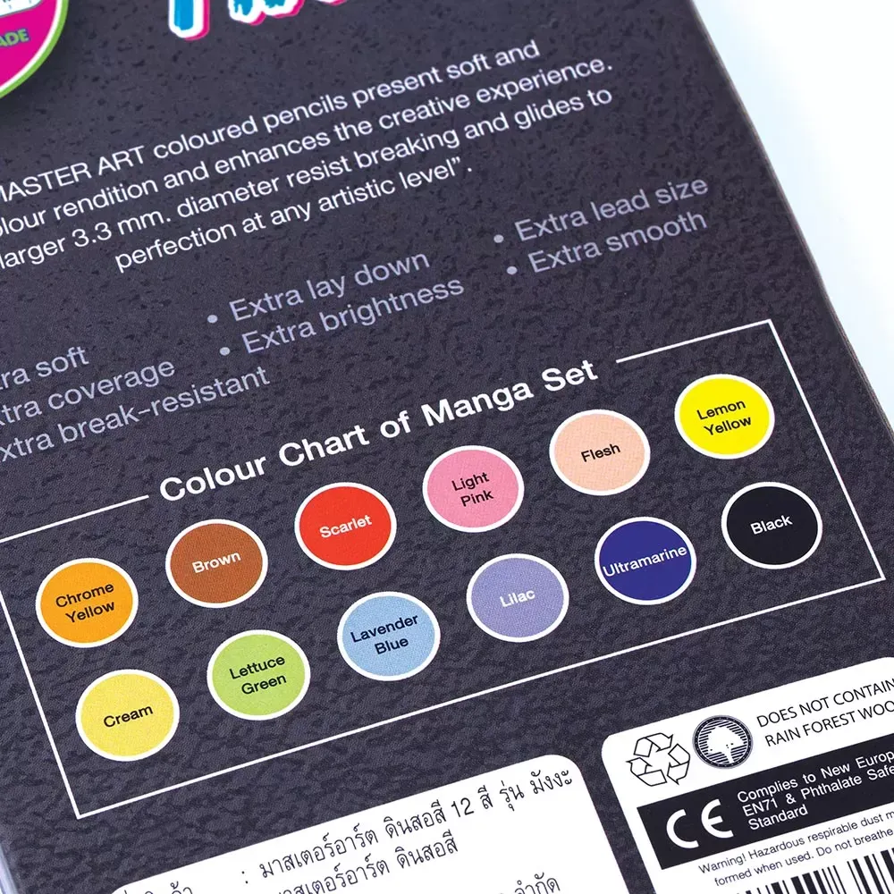 Värikynät 12 kpl Manga