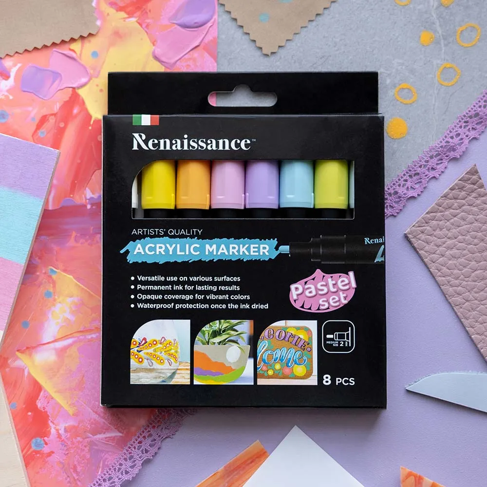 Akryylitussit 8 kpl, pastellivärit