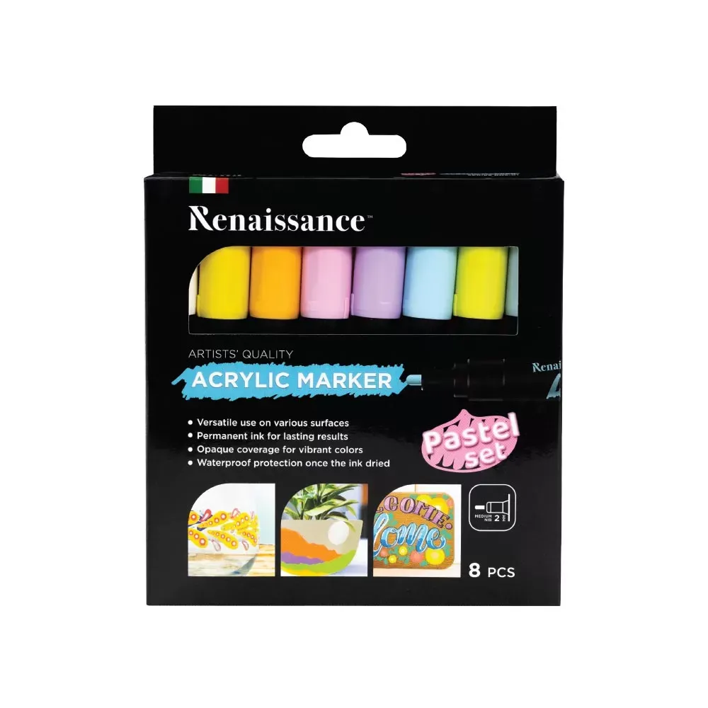 Akryylitussit 8 kpl, pastellivärit