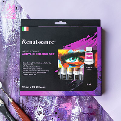 Renaissance akryylimaalit 24 x 12 ml.