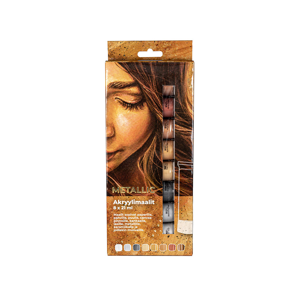 Akryylimaalit Metallic 8 x 21 ml