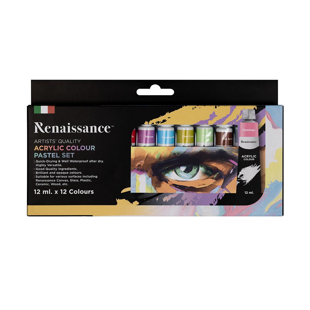 Akryylivärit 12 x 12 ml, pastellisävyt